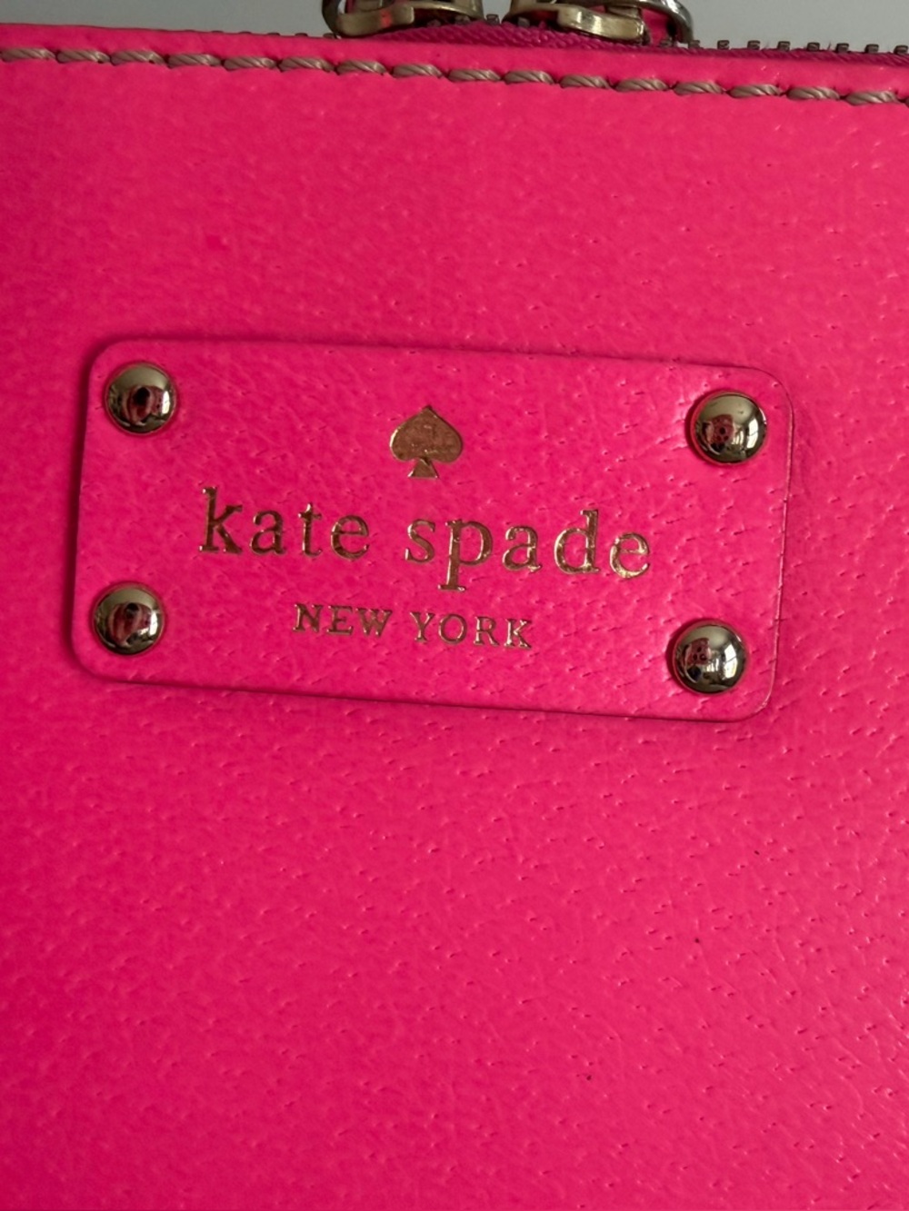 Kate Spade hot pink leather tote bag purse - Picture 3 of 16